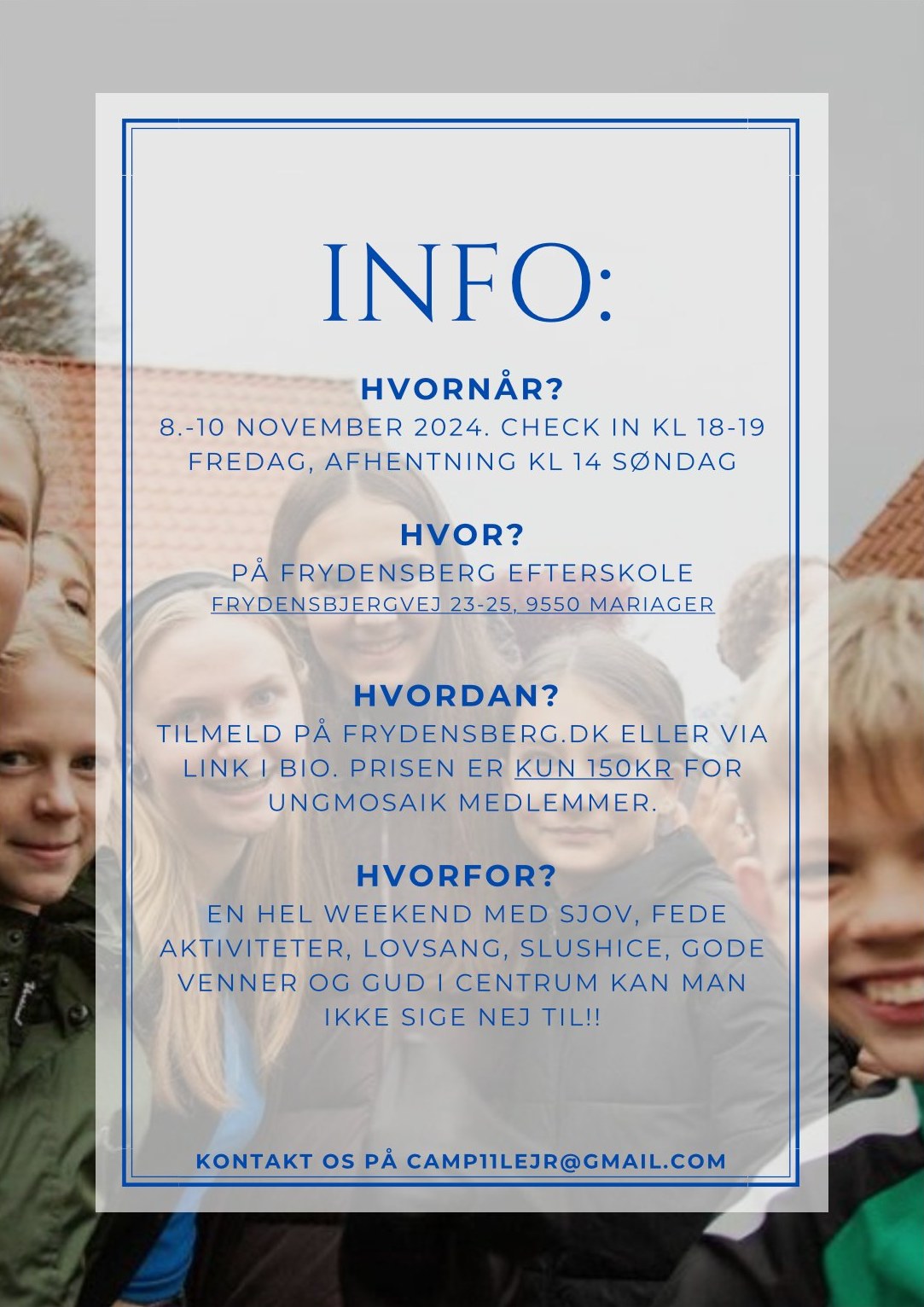 Camp information på Frydensberg Efterskole